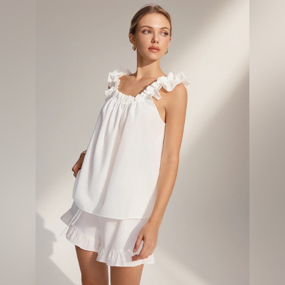 Commense Pure Cotton Ruffle Shorts Set - Picture 2 of 12